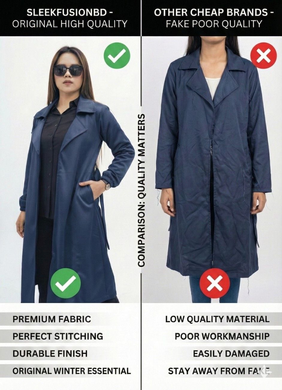 নকল vs অরিজিনাল ওভারকোট তুলনা - SleekFusionBD